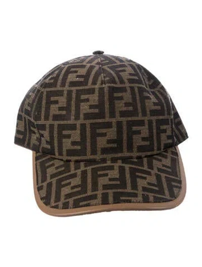 Pre-owned Fendi Zucca Ff Baseball Hat In Brown