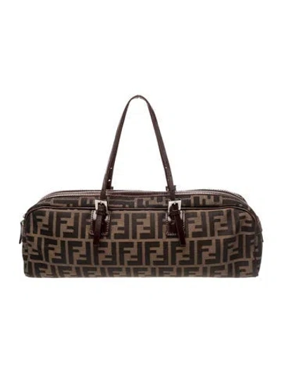 Pre-owned Fendi Zucca Ff Bauletto In Brown