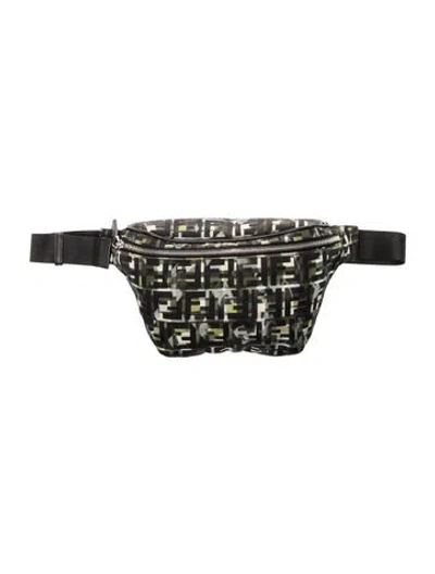 Pre-owned Fendi Zucca Ff Belt Bag In Black