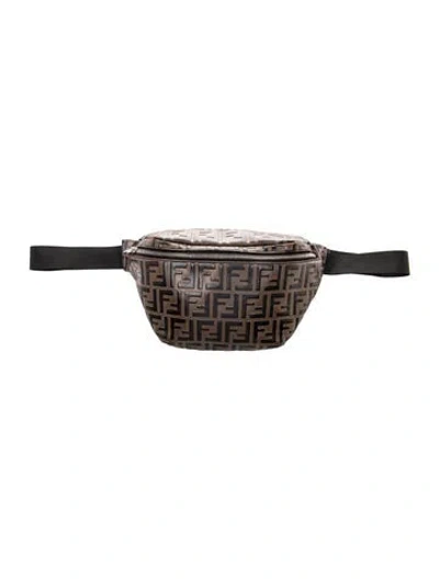 Pre-owned Fendi Zucca Ff Belt Bag In Blue