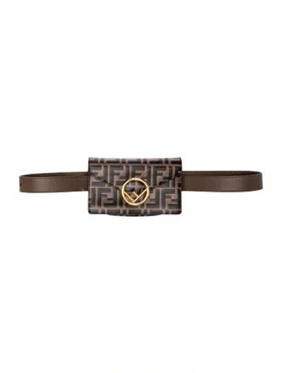 Pre-owned Fendi Zucca Ff Belt Bag In Brown