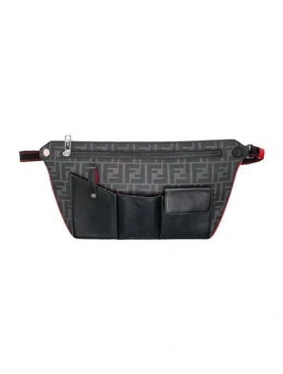 Pre-owned Fendi Zucca Ff Belt Bag In Grey