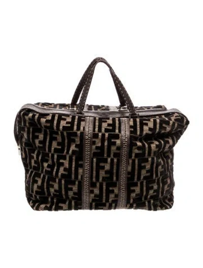 Pre-owned Fendi Zucca Ff Boston In Brown
