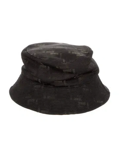 Pre-owned Fendi Zucca Ff Bucket Hat In Black