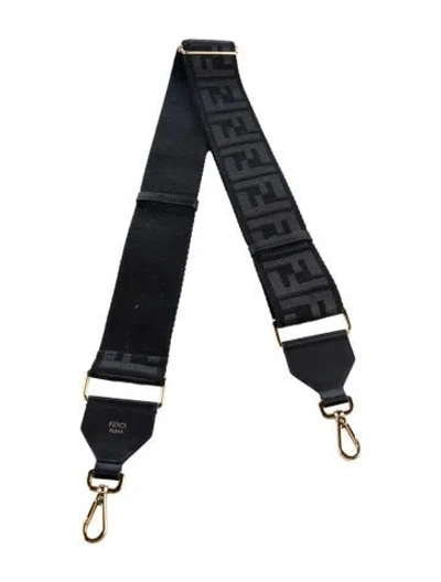 Pre-owned Fendi Zucca Ff Canvas Purse Strap In Black