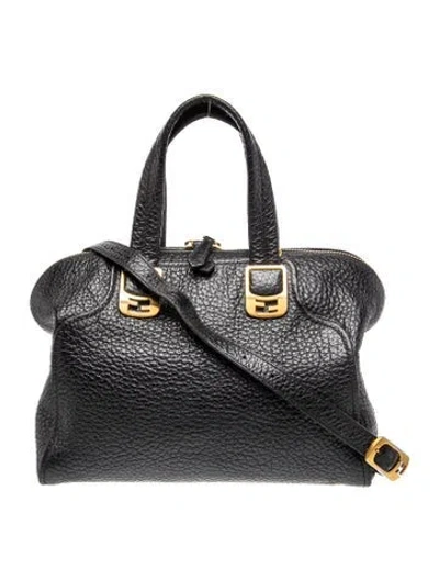 Pre-owned Fendi Zucca Ff Chameleon Tote In Black