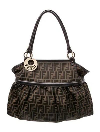Pre-owned Fendi Zucca Ff Chef Large In Brown