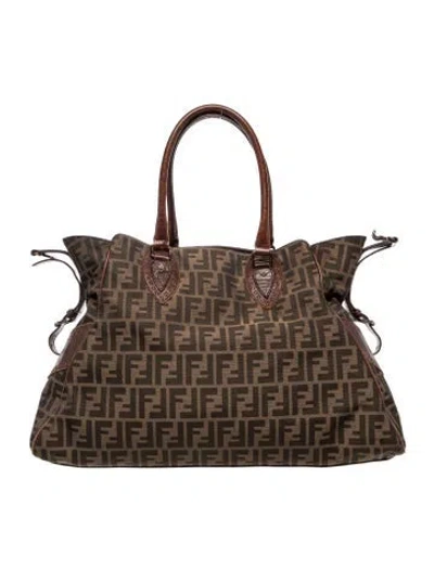 Pre-owned Fendi Zucca Ff Du Jour Vintage In Brown