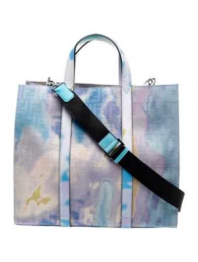 Pre-owned Fendi Zucca Ff Ff Jacquard Shopper 2022 W/ Tags In Blue