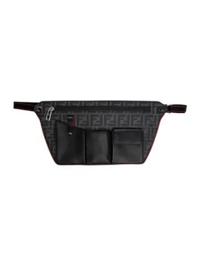 Pre-owned Fendi Zucca Ff Ff Logo Belt Bag In Black