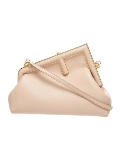 Pre-owned Fendi Zucca Ff First Clutch Bag Small In Pink
