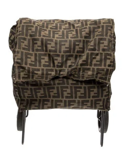 Pre-owned Fendi Zucca Ff Jolly Trailer Vintage In Brown
