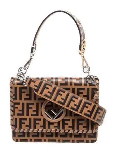 Pre-owned Fendi Zucca Ff Kan I F In Brown