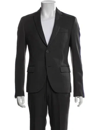 Pre-owned Fendi Zucca Ff Logo Blazer In Gray