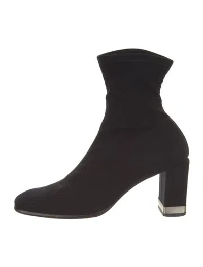 Pre-owned Fendi Zucca Ff Logo Boots In Black