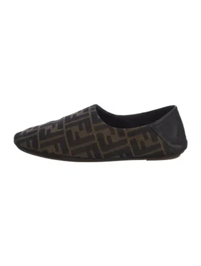 Pre-owned Fendi Zucca Ff Logo Canvas Ballet Flats In Multi