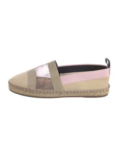 Pre-owned Fendi Zucca Ff Logo Canvas Espadrilles In Neutral