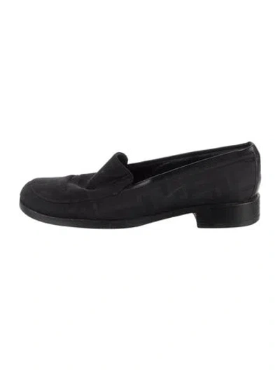 Pre-owned Fendi Zucca Ff Logo Canvas Loafers In Black