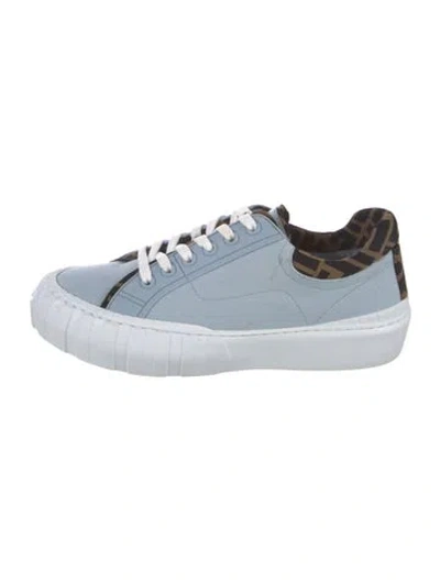 Pre-owned Fendi Zucca Ff Logo Canvas Sneakers In Multi