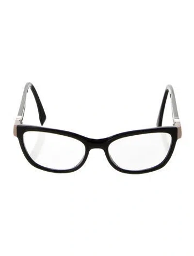 Pre-owned Fendi Zucca Ff Logo Cat-eye Eyeglasses In Black