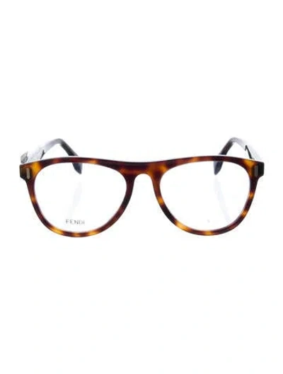 Pre-owned Fendi Zucca Ff Logo Cat-eye Eyeglasses In Multi