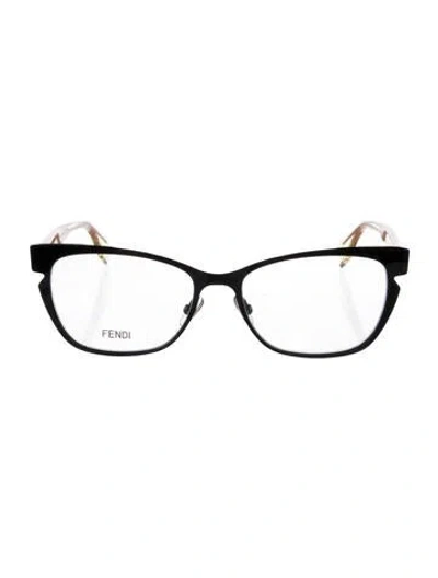 Pre-owned Fendi Zucca Ff Logo Cat-eye Eyeglasses In Multi
