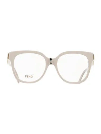 Pre-owned Fendi Zucca Ff Logo Cat-eye Eyeglasses In Neutrals