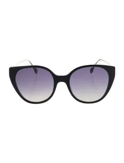 Pre-owned Fendi Zucca Ff Logo Cat-eye Sunglasses In Black