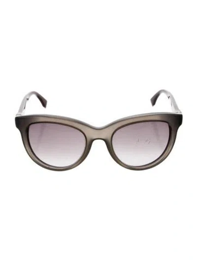 Pre-owned Fendi Zucca Ff Logo Cat-eye Sunglasses In Gray