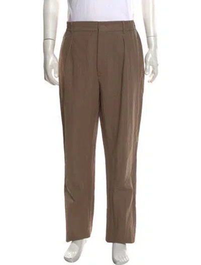 Pre-owned Fendi Zucca Ff Logo Dress Pants In Brown