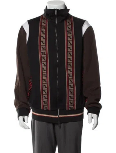Pre-owned Fendi Zucca Ff Logo Graphic Print Jacket In Multi