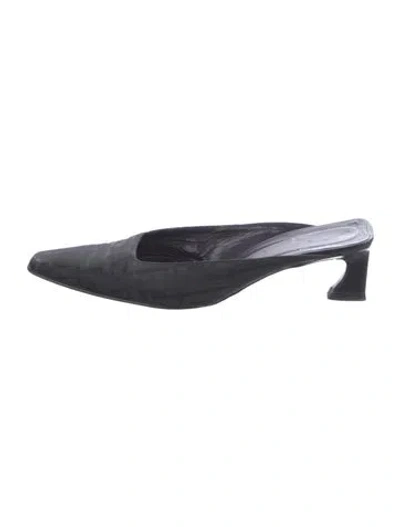 Pre-owned Fendi Zucca Ff Logo Graphic Print Mules In Black