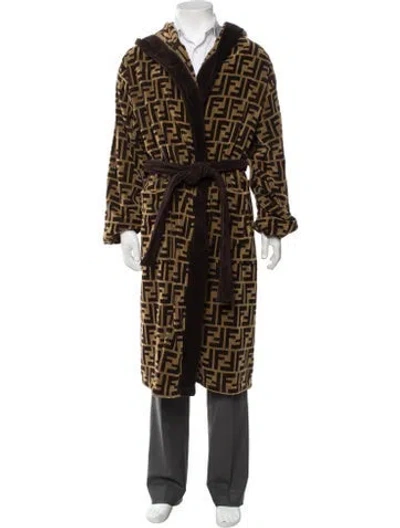 Pre-owned Fendi Zucca Ff Logo Graphic Print Robe In Multicolor