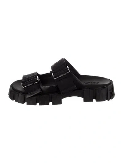 Pre-owned Fendi Zucca Ff Logo Graphic Print Sandals In Black