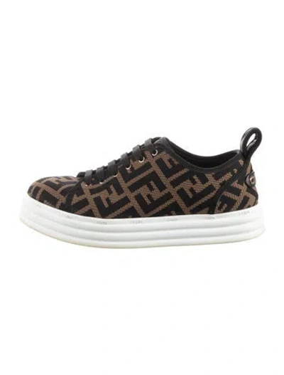 Pre-owned Fendi Zucca Ff Logo Graphic Print Sneakers In Multi