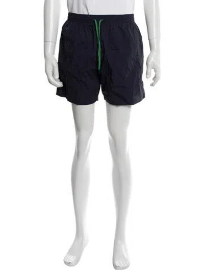 Pre-owned Fendi Zucca Ff Logo Graphic Print Swim Trunks In Blue