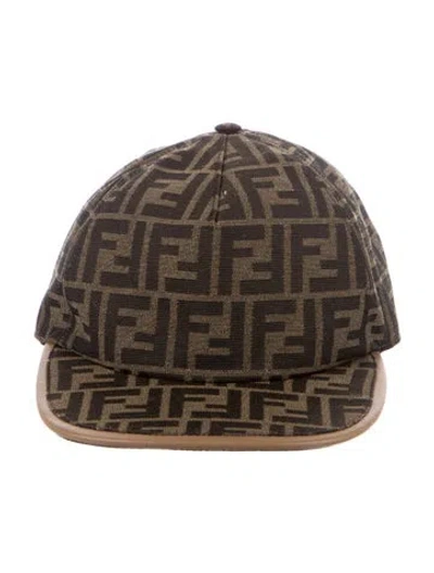 Pre-owned Fendi Zucca Ff Logo Hat In Neutral