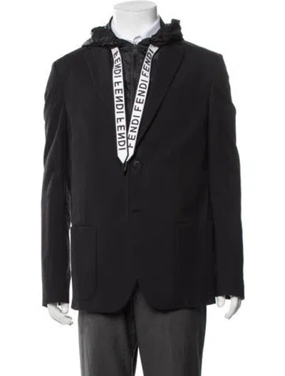 Pre-owned Fendi Zucca Ff Logo Jacket In Black