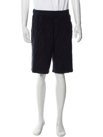 Pre-owned Fendi Zucca Ff Logo Jogger Shorts In Black