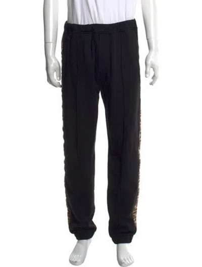 Pre-owned Fendi Zucca Ff Logo Joggers In Black