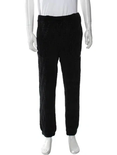 Pre-owned Fendi Zucca Ff Logo Joggers In Black