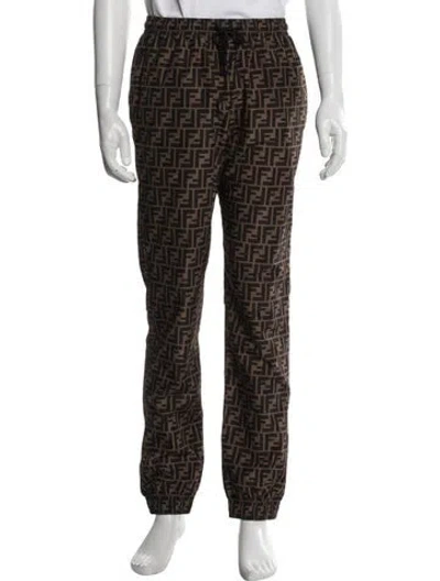 Pre-owned Fendi Zucca Ff Logo Joggers In Multi