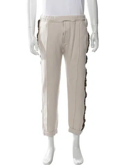 Pre-owned Fendi Zucca Ff Logo Joggers In Neutrals
