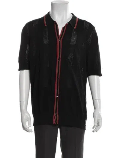 Pre-owned Fendi Zucca Ff Logo Lace Pattern Shirt In Black