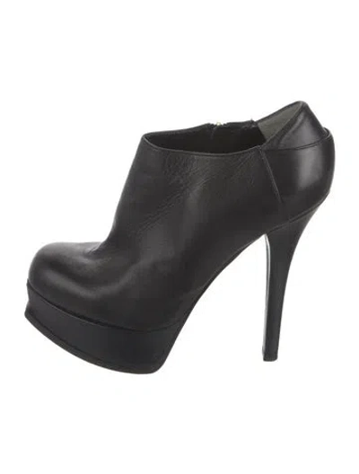Pre-owned Fendi Zucca Ff Logo Leather Boots In Black