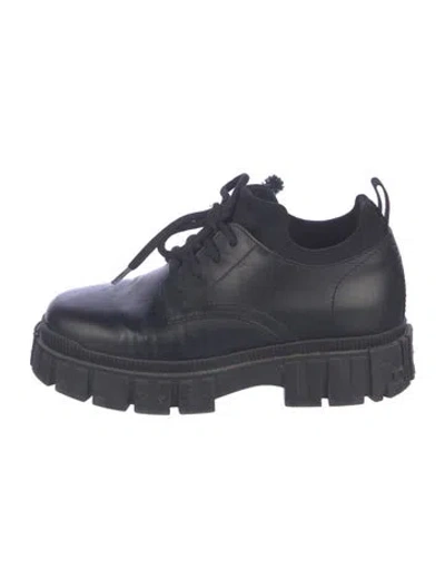 Pre-owned Fendi Zucca Ff Logo Leather Combat Boots In Blue