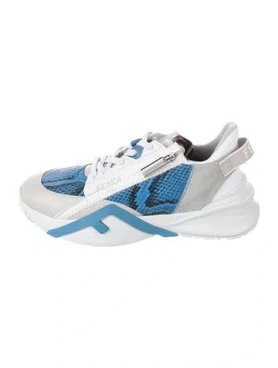 Pre-owned Fendi Zucca Ff Logo Leather Sneakers In Multi