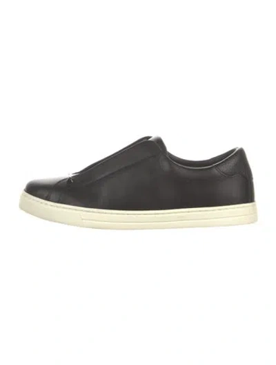 Pre-owned Fendi Zucca Ff Logo Leather Sneakers In Multi