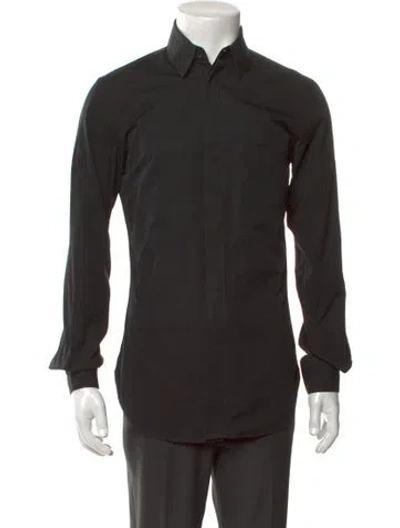 Pre-owned Fendi Zucca Ff Logo Long Sleeve Dress Shirt In Black