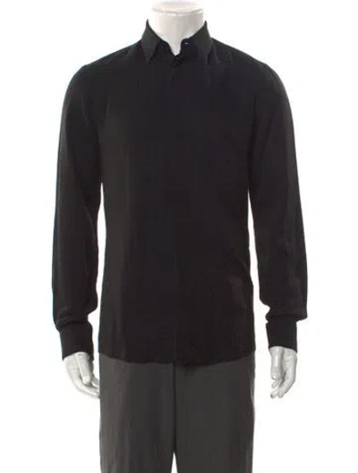 Pre-owned Fendi Zucca Ff Logo Long Sleeve Shirt In Black